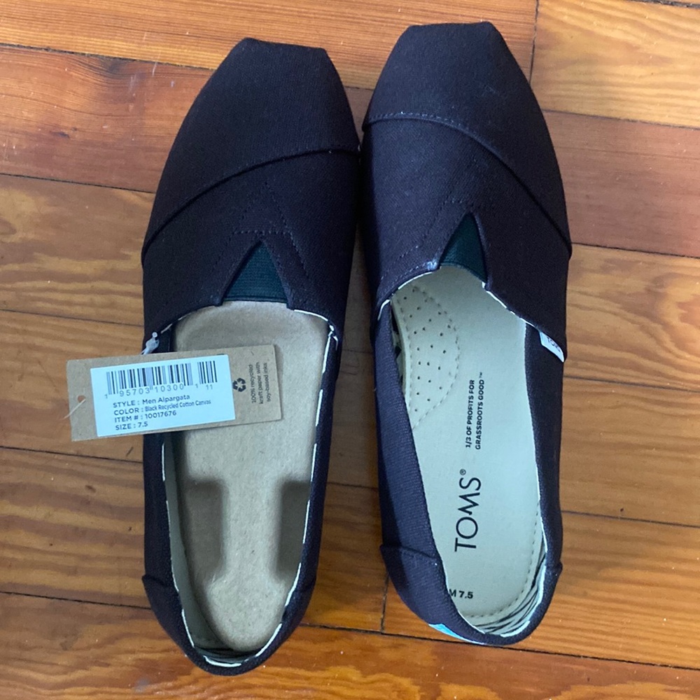 TOMS Alpargata Canvas Cotton Black Recycled Shoes